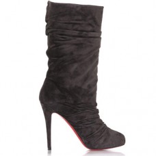 Christian Louboutin Velours Scrunch 100mm Stiefel Schokolade Christian Louboutin Velours Scrunch 100mm Stiefel Schokolade