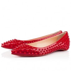 Christian Louboutin Pigalle Ballerinas mit Spikes, Rot Christian Louboutin Pigalle Ballerinas mit Spikes, Rot
