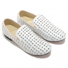 Christian Louboutin Rolling Spikes Loafer Weiß Christian Louboutin Rolling Spikes Loafer Weiß