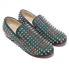 Christian Louboutin Rolling Spikes Loafer Grün Christian Louboutin Rolling Spikes Loafer Grün