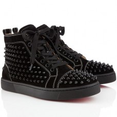 Schwarzer Christian Louboutin Louis Spikes Sneakers Schwarzer Christian Louboutin Louis Spikes Sneakers
