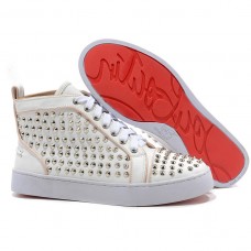 Christian Louboutin Louis Silver Spikes Sneakers Weiß Christian Louboutin Louis Silver Spikes Sneakers Weiß