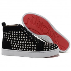 Christian Louboutin Louis Silver Spikes Sneakers Schwarz Christian Louboutin Louis Silver Spikes Sneakers Schwarz