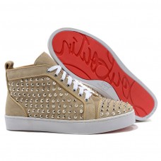 Christian Louboutin Louis Silver Spikes Sneakers Beige Christian Louboutin Louis Silver Spikes Sneakers Beige