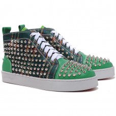 Christian Louboutin Louis Spikes Sneakers Grün Christian Louboutin Louis Spikes Sneakers Grün