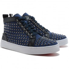 Christian Louboutin Louis Spikes Sneakers Blau Christian Louboutin Louis Spikes Sneakers Blau