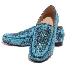 Christian Louboutin Croc Maroc Loafer Blau