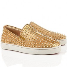 Christian Louboutin Roller Boat Loafers Gold Christian Louboutin Roller Boat Loafers Gold