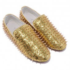Christian Louboutin Rollerboy Spikes Loafer Gold Christian Louboutin Rollerboy Spikes Loafer Gold