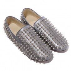 Christian Louboutin Rollerboy Silver Spikes Loafer Grau Christian Louboutin Rollerboy Silver Spikes Loafer Grau