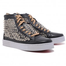 Schwarzer Christian Louboutin Louis Spikes Sneakers Schwarzer Christian Louboutin Louis Spikes Sneakers