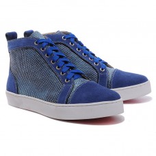 Christian Louboutin Louis Strass-Sneaker Blau Christian Louboutin Louis Strass-Sneaker Blau