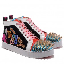 Christian Louboutin Louis Gold Spikes Sneakers, mehrfarbig Christian Louboutin Louis Gold Spikes Sneakers, mehrfarbig