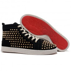 Christian Louboutin Louis Gold Spikes Sneakers Schwarz Christian Louboutin Louis Gold Spikes Sneakers Schwarz