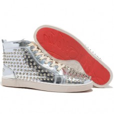 Christian Louboutin Louis Spikes Sneakers Silber Christian Louboutin Louis Spikes Sneakers Silber