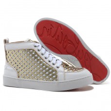 Weißer Christian Louboutin Louis Spikes Sneakers Weißer Christian Louboutin Louis Spikes Sneakers