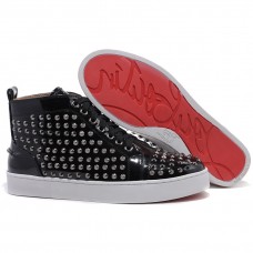 Schwarzer Christian Louboutin Louis Spikes Sneakers Schwarzer Christian Louboutin Louis Spikes Sneakers