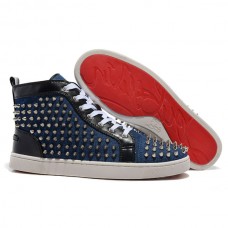 Christian Louboutin Louis Spikes Sneakers Blau Christian Louboutin Louis Spikes Sneakers Blau