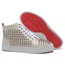 Christian Louboutin Louis Spikes Sneakers Beige Christian Louboutin Louis Spikes Sneakers Beige
