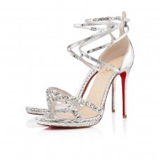 Christian Louboutin Monocronana 120mm Sandalen Silber