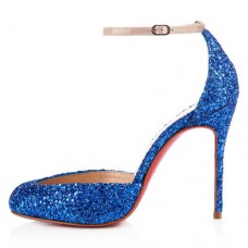 Christian Louboutin Tres Decollete 100mm Pumps Blau Christian Louboutin Tres Decollete 100mm Pumps Blau