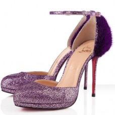 Christian Louboutin Crazy Fur Pumps, 120 mm, Lila Christian Louboutin Crazy Fur Pumps, 120 mm, Lila