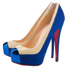 Christian Louboutin Mago Two Tone 140mm Pumps Blau