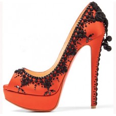 Christian Louboutin Torero 140mm Peep-Toe-Pumps Orange Christian Louboutin Torero 140mm Peep-Toe-Pumps Orange