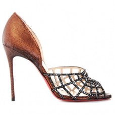 Christian Louboutin Aranea 100mm Peep-Toe-Pumps Braun Christian Louboutin Aranea 100mm Peep-Toe-Pumps Braun