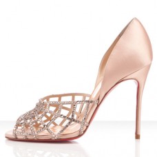 Christian Louboutin Aranea 100mm Peep Toe Pumps Nude Christian Louboutin Aranea 100mm Peep Toe Pumps Nude