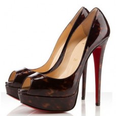 Christian Louboutin Peeptoe-Pumps mit Schildpattmuster, 140 mm Absatz, Rot Christian Louboutin Peeptoe-Pumps mit Schildpattmuster, 140 mm Absatz, Rot