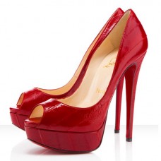 Christian Louboutin Lady 140mm Peep Toe Pumps Rot Christian Louboutin Lady 140mm Peep Toe Pumps Rot