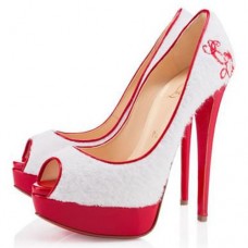 Christian Louboutin Lady 140mm Peep Toe Pumps Weiß Christian Louboutin Lady 140mm Peep Toe Pumps Weiß
