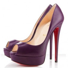 Christian Louboutin Lady 140mm Peep Toe Pumps Lila Christian Louboutin Lady 140mm Peep Toe Pumps Lila