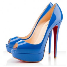 Christian Louboutin Lady 140mm Peep Toe Pumps Blau Christian Louboutin Lady 140mm Peep Toe Pumps Blau