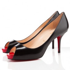 Christian Louboutin Mater Claude 80mm Peep-Toe-Pumps Schwarz/Rot