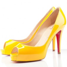 Christian Louboutin Very Privé 100mm Peeptoe Pumps Gelb Christian Louboutin Very Privé 100mm Peeptoe Pumps Gelb