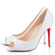 Christian Louboutin You You 100mm Peep Toe Pumps Weiß Christian Louboutin You You 100mm Peep Toe Pumps Weiß