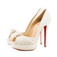 Christian Louboutin Greissimo 140 mm Peep-Toe-Pumps Weiß Christian Louboutin Greissimo 140 mm Peep-Toe-Pumps Weiß