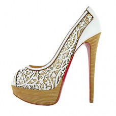Christian Louboutin Pampas 140mm Peep-Toe-Pumps Weiß Christian Louboutin Pampas 140mm Peep-Toe-Pumps Weiß