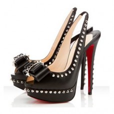 Christian Louboutin Lady Clou 140mm Slingbacks Schwarz Christian Louboutin Lady Clou 140mm Slingbacks Schwarz
