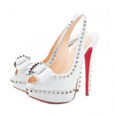 Christian Louboutin Lady Clou 140mm Slingbacks Weiß Christian Louboutin Lady Clou 140mm Slingbacks Weiß