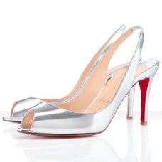 Christian Louboutin You You 80mm Slingbacks Silber Christian Louboutin You You 80mm Slingbacks Silber