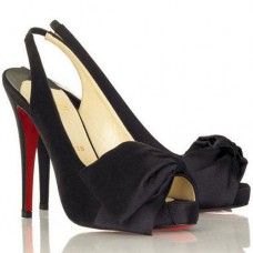 Christian Louboutin Very Noeud 120mm Slingbacks Schwarz Christian Louboutin Very Noeud 120mm Slingbacks Schwarz