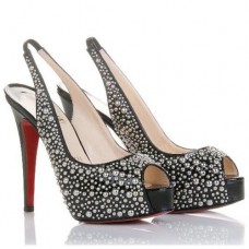 Christian Louboutin Star Privé 120 mm Slingbacks Schwarz Christian Louboutin Star Privé 120 mm Slingbacks Schwarz