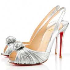 Christian Louboutin Jenny 100mm Slingbacks Silber Christian Louboutin Jenny 100mm Slingbacks Silber