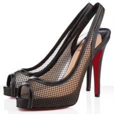 Christian Louboutin Cannes à Pêche 120 mm Slingbacks, Schwarz