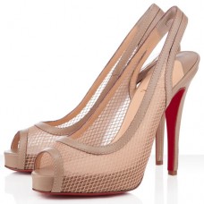 Christian Louboutin Cannes à Pêche 120 mm Slingbacks Beige