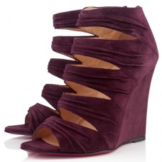 Christian Louboutin Developpa 100mm Wedges Plum Christian Louboutin Developpa 100mm Wedges Plum
