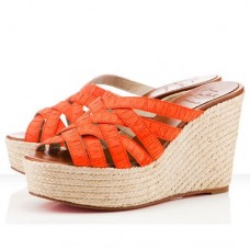 Christian Louboutin Crepon 100 mm Wedges Orange Christian Louboutin Crepon 100 mm Wedges Orange